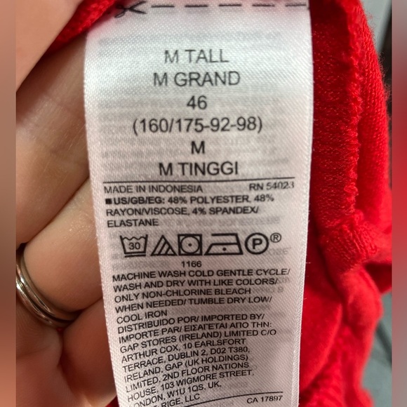 Gap Softspun Cowl Neck Sweater Long‎ Sleeve Womens Medium Tall Red - Picture 7 of 9